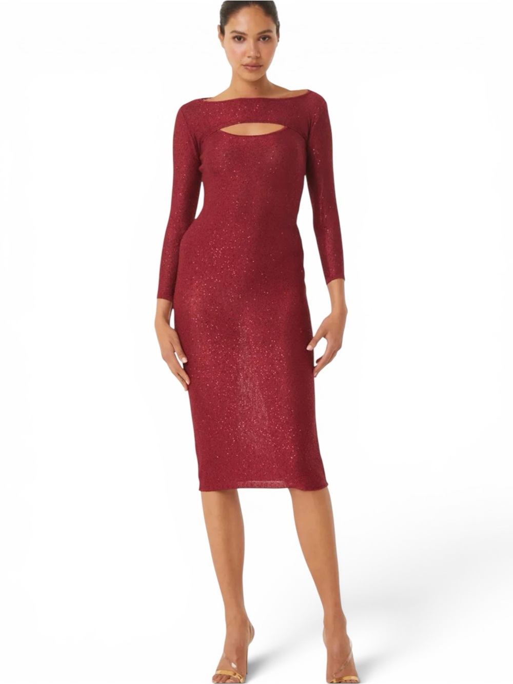 Misa Los Angeles Knit LISETTE DRESS in Lipstick red - Picture 3 of 14